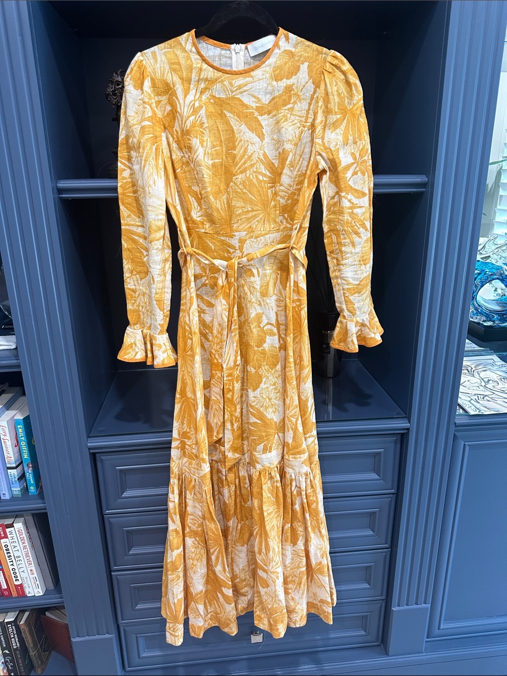 Zimmerman Women's Yellow Floral Tie-Waist Maxi Dress